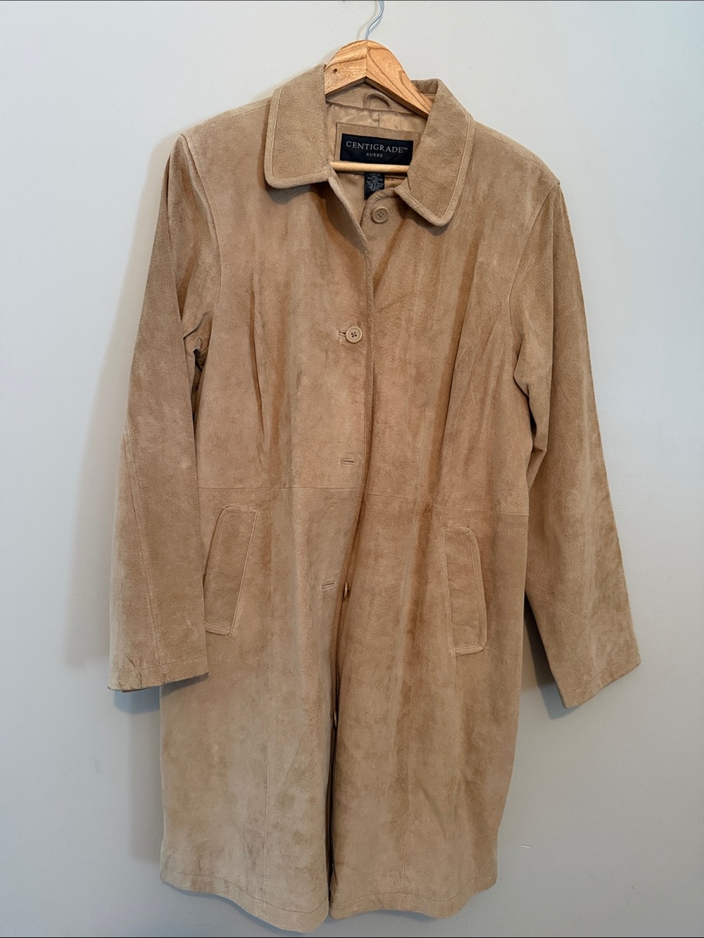 Centigrade Women's Tan Suede Trench Coat